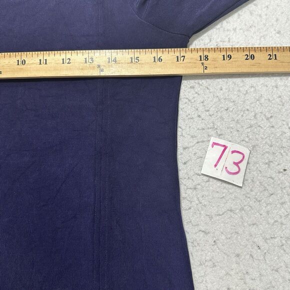 Chico's 0 Women's Small V-Neck Cold Shoulder Purple Long Sleeve Acetate Blouse - Picture 8 of 12